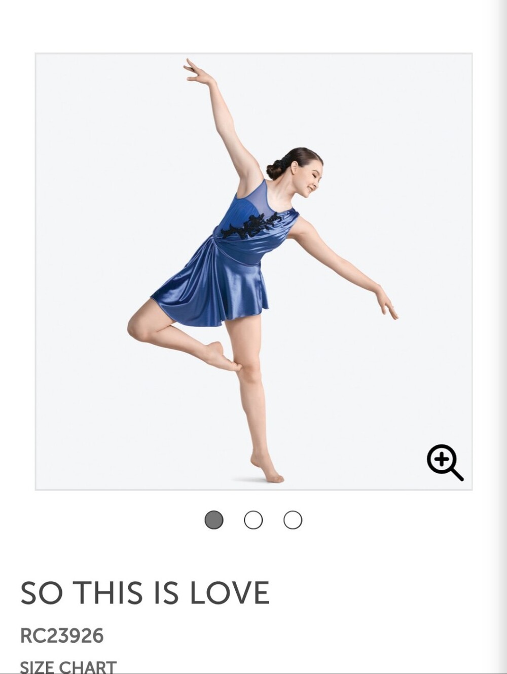Blue Dance Costume with Black Lace Applique